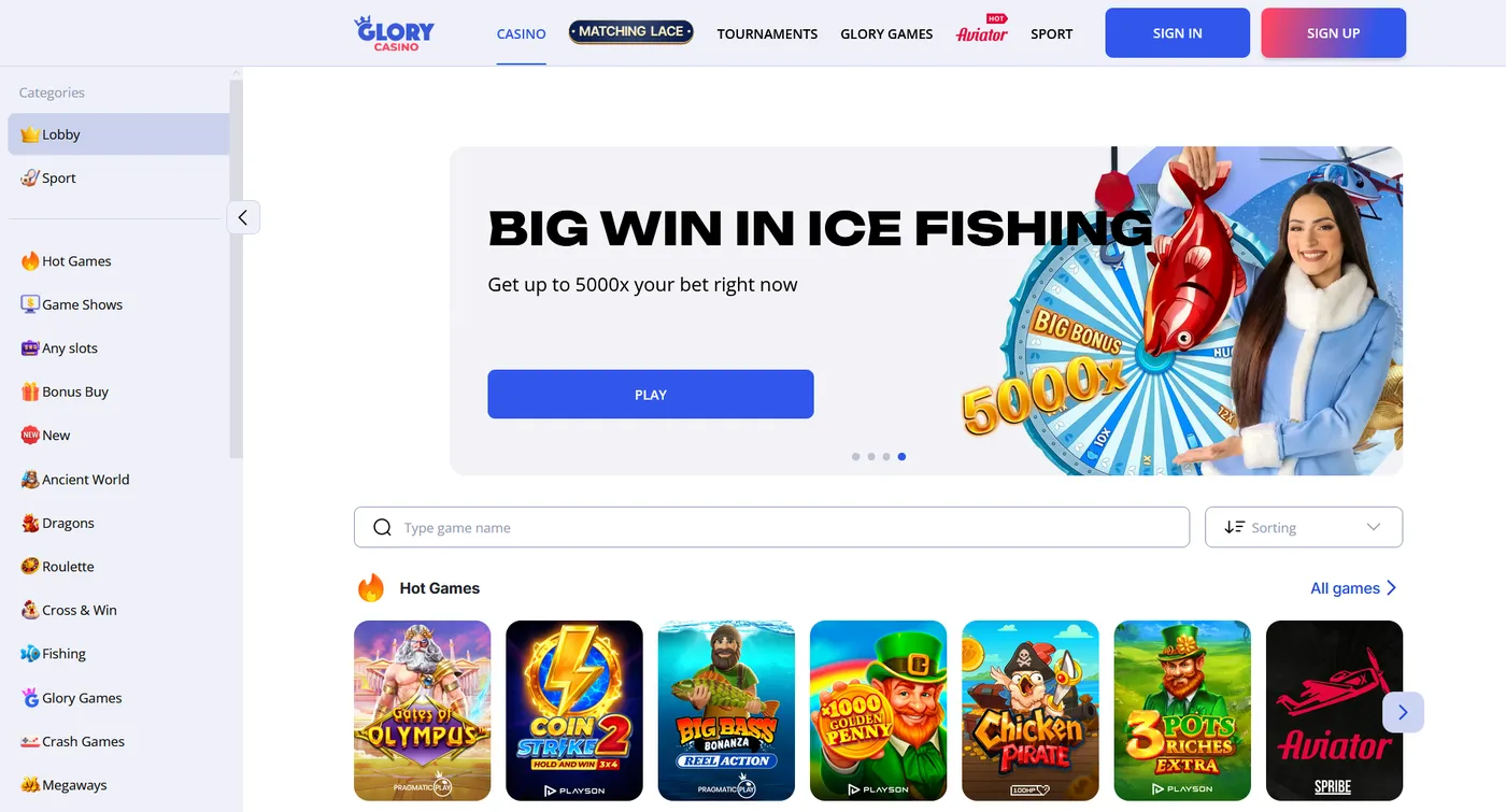 Bonuses after Glory Casino Sign Up